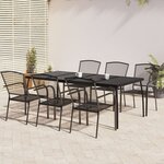 vidaXL Ensemble à manger de jardin 7 Pièces anthracite acier