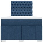 vidaXL Sommier à lattes de lit avec matelas Bleu 120x200 cm Tissu