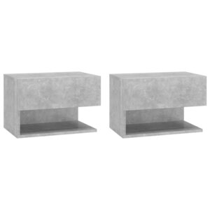 vidaXL Tables de chevet murales 2 Pièces Gris béton
