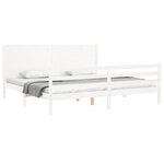 vidaXL Cadre de lit sans matelas blanc 200x200 cm bois massif