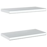 vidaXL Étagères murales 2 Pièces 50x23 5x3 cm argenté acier inoxydable