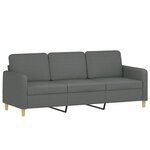 vidaXL Ensemble de canapés 4 Pièces avec coussins Gris foncé Tissu