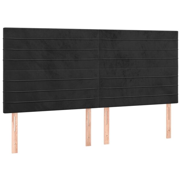 vidaXL Tête de lit Noir 180x5x118/128 cm Velours