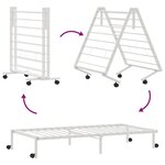 vidaXL Cadre de lit pliable sans matelas blanc 80x200 cm acier