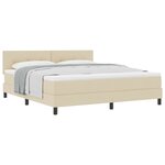 vidaXL Lit à ressorts avec tête de lit Crème 180 x 200 cm tissu