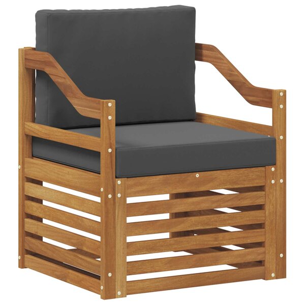 vidaXL Canapé d’extérieur Bois d'acacia massif et polyester Naturel