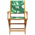 vidaXL Chaises de jardin lot de 2 motif de feuilles acacia et tissu