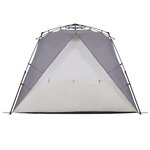 vidaXL Tente de plage 4 personnes gris libération rapide imperméable