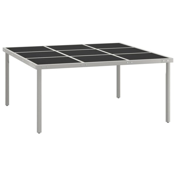 vidaXL Table de salle à manger de jardin 170x170x74 5cm Verre et acier