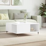 vidaXL Table basse blanc 80x80x36 5 cm bois d'ingénierie