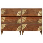 Buffets vidaXL 2 Pièces Miel 60x33.5x75 cm Bois massif de mangue