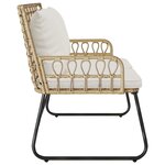 vidaXL Banc de jardin Marron Noir Crème Rotin synthétique et acier
