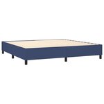 vidaXL Sommier à lattes de lit matelas et LED Bleu 200x200 cm Tissu