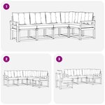 vidaXL Ensemble de canapés d'extérieur 5 Pièces Blanc et Beige