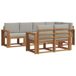 vidaXL Ensemble de canapés d'extérieur 7 pc Gris Naturel et Clair