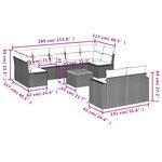 vidaXL Salon de jardin 10 Pièces avec coussins gris résine tressée