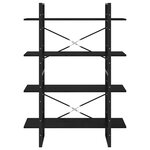 vidaXL Bibliothèque à 4 niveaux Noir 100x30x140 cm Bois de pin massif