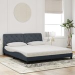 vidaXL Lit avec matelas gris foncé 180x200 cm velours