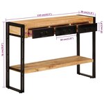 vidaXL Table console 110x30x76 cm Bois de manguier solide