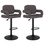 vidaXL Tabourets de bar lot de 2 taupe tissu