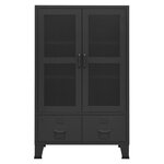 vidaXL Coffre de rangement industriel Noir 70x40x115 cm Métal