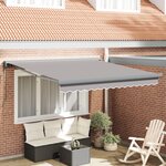 vidaXL Auvent Rétractable Automatique Gris Clair 300x250 cm
