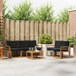 vidaXL Ensemble de canapés d'extérieur 6 pc Naturel et Noir
