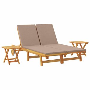 vidaXL Transat 3 pc Bois d'Acacia Massif Taupe