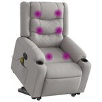 vidaXL Fauteuil inclinable de massage électrique gris nuage tissu