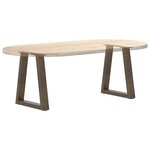 vidaXL Pieds de table basse en forme de V  2 pièces  acier naturel  38 x (42-43 3) cm