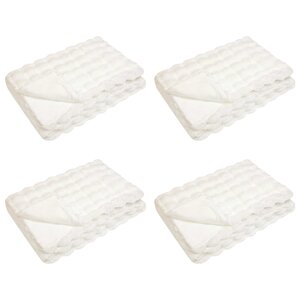 vidaXL Couverture en Fourrure de Lapin Synthétique 4 Pièces Blanc