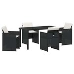 vidaXL Ensemble de salle à manger pour jardin 5 Pièces Noir Poly rotin