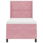 vidaXL Lit à Ressorts avec Matelas LED Rose 100 x 200 cm Velours