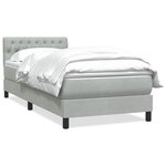 vidaXL Sommier à lattes de lit et matelas gris clair 80x210 cm velours