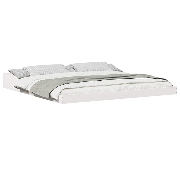 vidaXL Cadre de lit Blanc 180 x 210 cm Pin massif