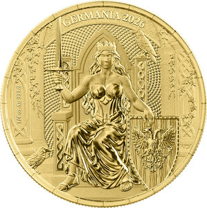 Monnaie GERMANIA Queen on the Throne 1/4 Oz Or 30 Mark Germania 2026 (PRÉCOMMANDE)