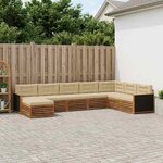vidaXL Ensemble de canapés d'extérieur 8 pc Naturel et Beige