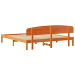vidaXL Cadre de lit avec tête de lit Marron Ciré 200x200 cm Bois Massif Pin