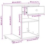 vidaXL Support d'imprimante avec tiroir Chêne noir 60 x 40 x 68 5 cm