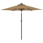 vidaXL Parasol de jardin avec LED mât en acier taupe 225x225x212 cm