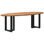 vidaXL Table à manger marron clair bois de chêne massif ovale