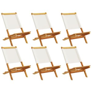 vidaXL Chaises de jardin pliantes lot de 6 tissu et bois massif