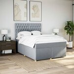 vidaXL Sommier à lattes de lit avec matelas Gris clair 160x200cm Tissu