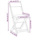 vidaXL Chaises de bistrot d'extérieur 2 Pièces Gris foncé 40 x 53 x 80 cm