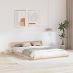 vidaXL Cadre de lit avec tables de nuit 140x200cm Bois massif
