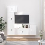 vidaXL Ensemble de meubles TV 5 Pièces Blanc Bois d'ingénierie
