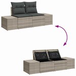 vidaXL Ensemble de canapé de jardin 6 Pièces Gris clair 55 x 55 x 37 cm