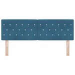 vidaXL Tête de lit LED avec bandes LED Bleu foncé 144 cm Velours