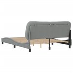 vidaXL Cadre de lit sans matelas gris clair 160x200 cm tissu