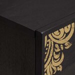 vidaXL Cabinet de chevet Noir 40 x 33 x 46 cm Bois de mangue massif